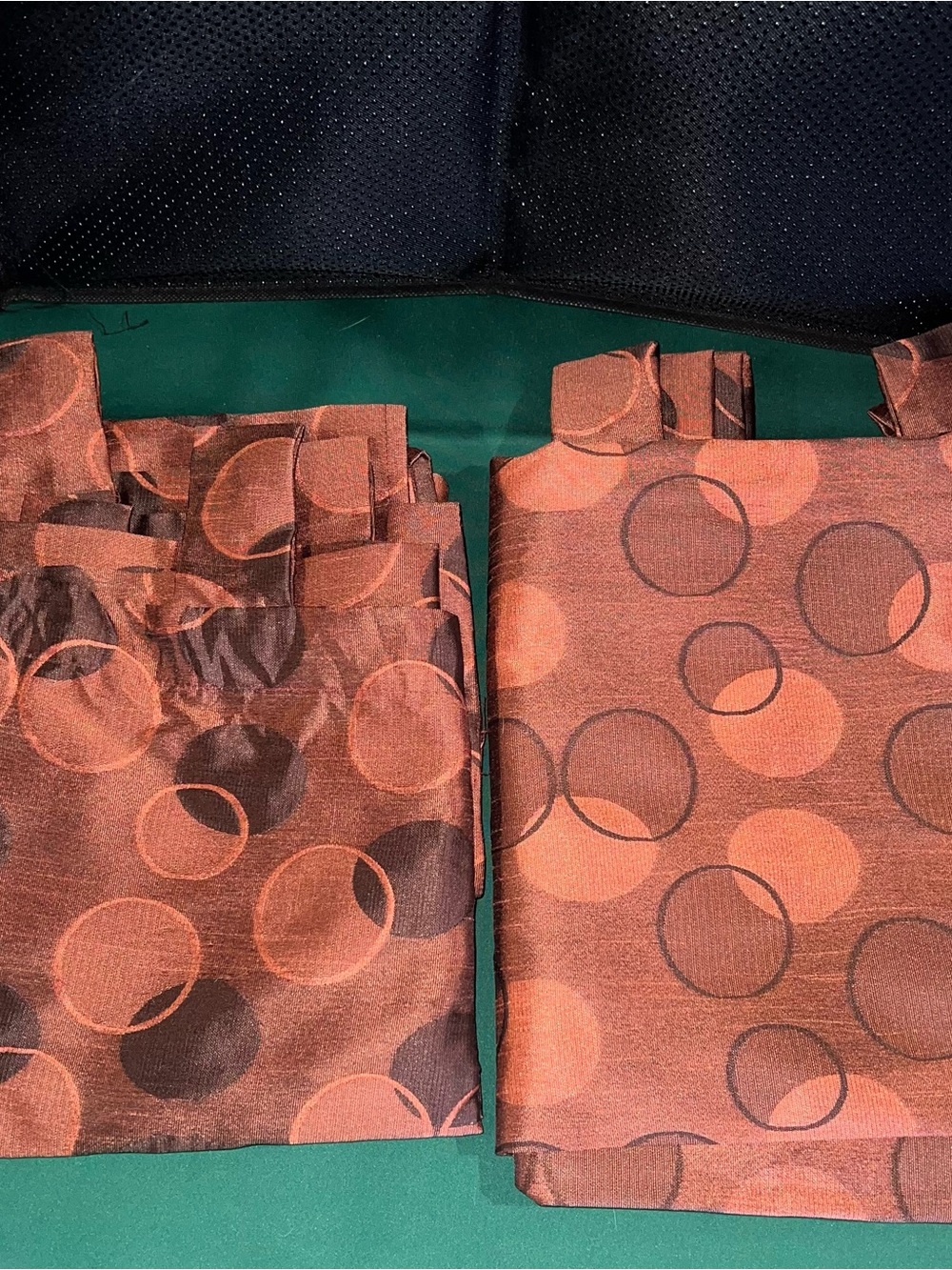 Rust Orange Circle Print Tab Top Curtains (2 panels)